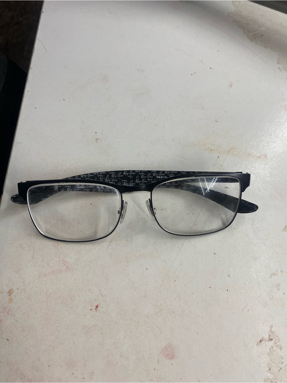 Ray-Ban Black Rectangle Eyeglasses with Subtle Logo Temples